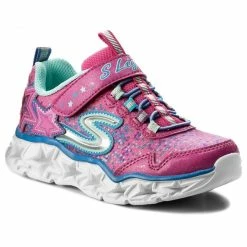 Velcro Shoes SKECHERS - Galaxy Lights 10920L/NPMT Neon/Pink/Multi Pink