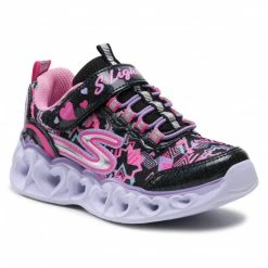 Velcro Trainers SKECHERS - Heart Lights 20180L/BKMT Black/Multi Pink